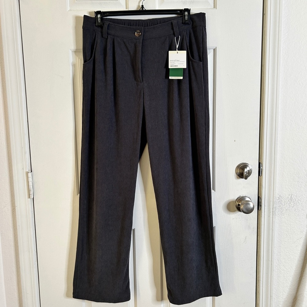 Halara AuraCord Cloud Corduroy Pants Womens XL Grey NWT Wide Leg Trousers